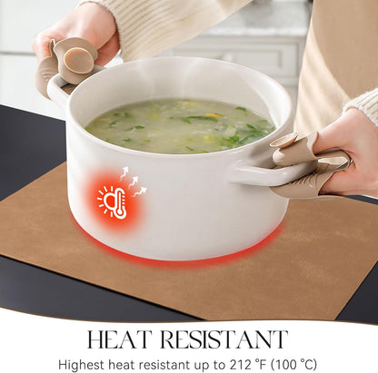 MOSAYT Vinyl Placemats Set of 4-12 X 17 Inch - Faux Leather 100% Waterproof Oil-Proof Wipeable PU