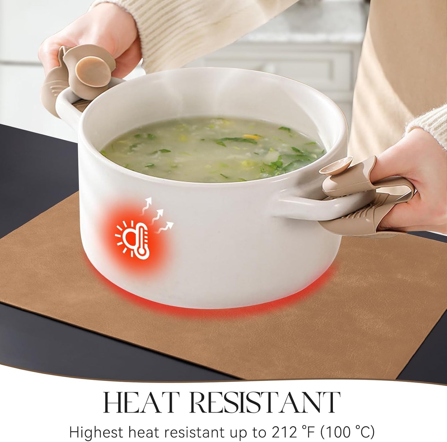 MOSAYT Vinyl Placemats Set of 12-12 X 17 Inch - Faux Leather 100% Waterproof Oil-Proof Wipeable PU