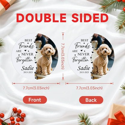 Personalized Pet Memorial Ornament - Custom Photo, Name & Dates - Sympathy Keepsake Gift for Loss