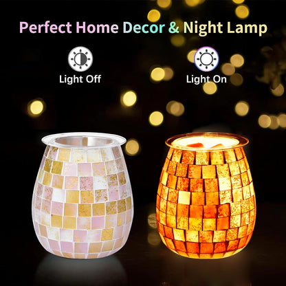 Dicimi Glass Wax melt Heater, Mosaic Electric Fuel Burner, Candle Wax melt Romantic Fragrance