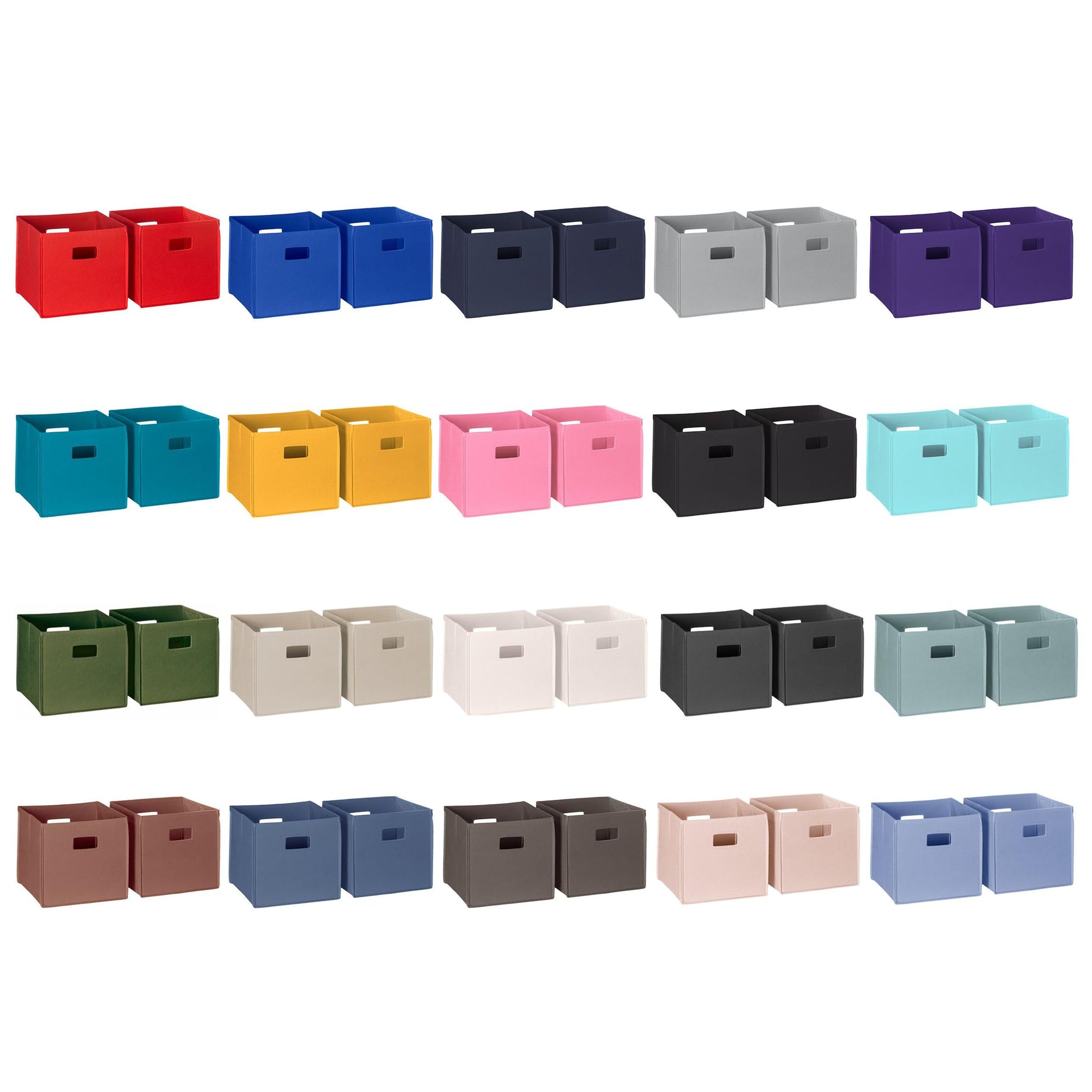RiverRidge Folding Storage Bins - 2-pack of 10in Tall Pink Cubes
