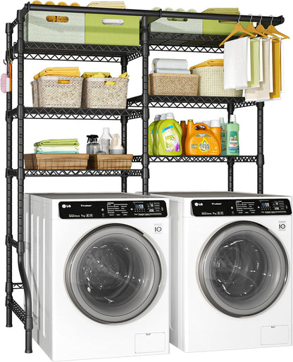 Ulif U13 Medium Over Washer and Dryer Storage Shelves, 6 Tiers Laundry Room Standing Shelf with 2