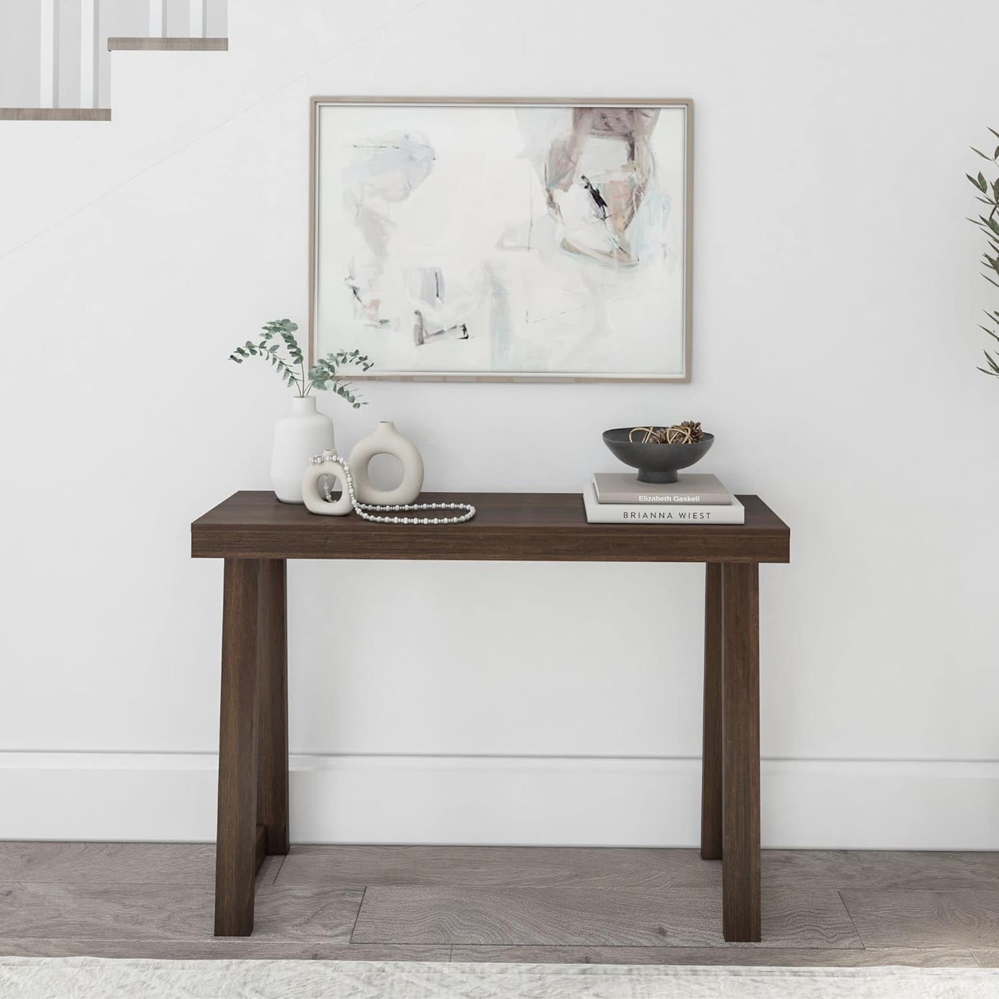Plank+Beam Solid Wood Console Table, 46.25 Inch, Sofa Table, Narrow Entryway Table for Hallway
