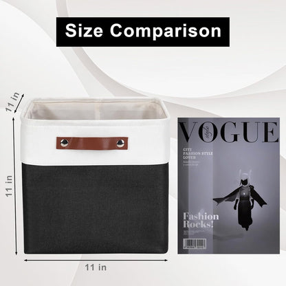 Collapsible Fabric Storage Cubes 11x11 Cube Storage Bins, 4 Pack Closet Baskets Box with Handles