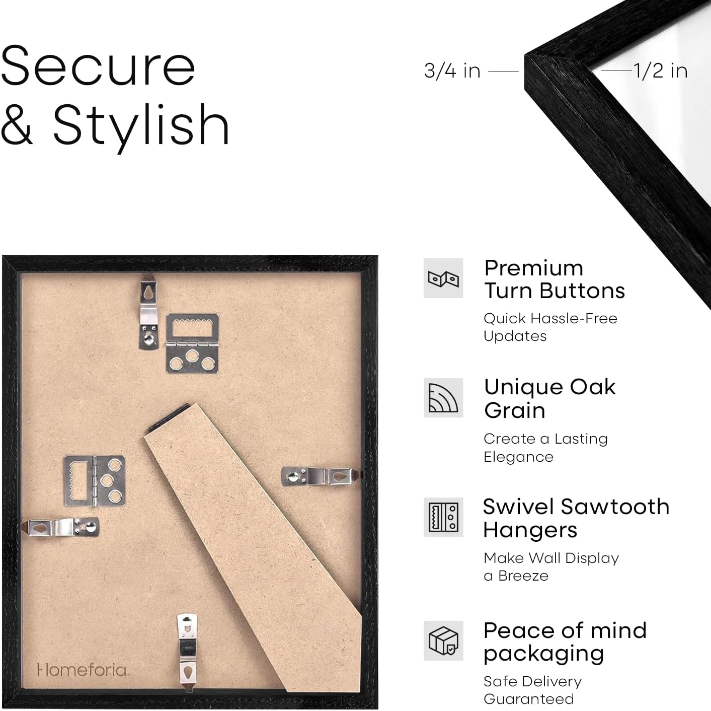 Homeforia 11x14 Diploma Frame Black Wood, High End Black Oak 11 x 14 Certificate Frames with Mat