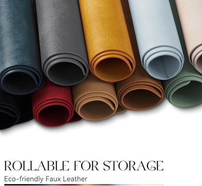 MOSAYT Vinyl Placemats Set of 6-12 X 17 Inch - Faux Leather 100% Waterproof Oil-Proof Wipeable PU