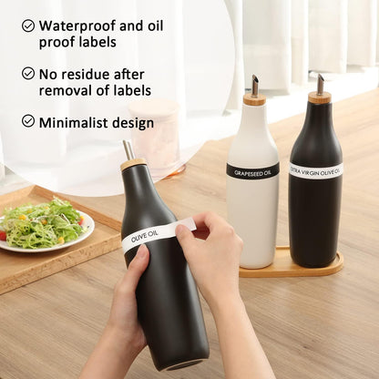 HOMCDALY Olive Oil and Vinegar Dispenser Set, Two 16oz Ceramic Oil Dispenser for Kitchen, Kitchen