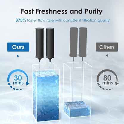 Waterdrop NSF/ANSI 42&372 Certified Water Filter, Replacement for Berkey® BB9-2® Black Filters