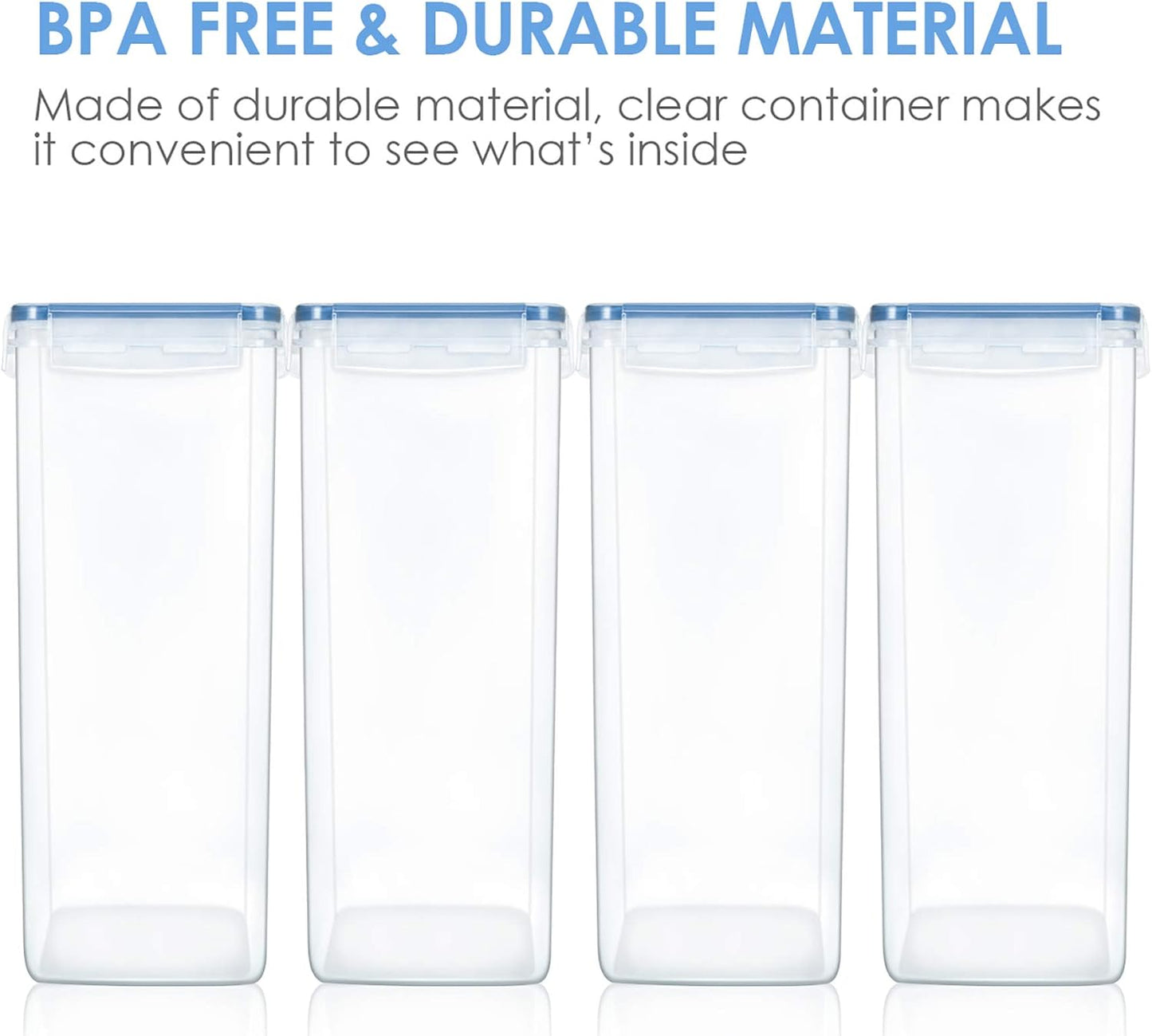 Vtopmart Extra Large Tall Airtight Food Storage Containers 4 Pieces 5.9qt / 6.5L-Plastic PBA Free