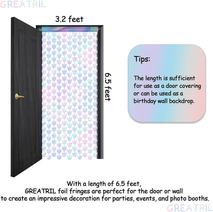 Iridescent Butterfly Fringe Party Backdrop - GREATRIL Fairy Streamers for Butterfly Princess Themed