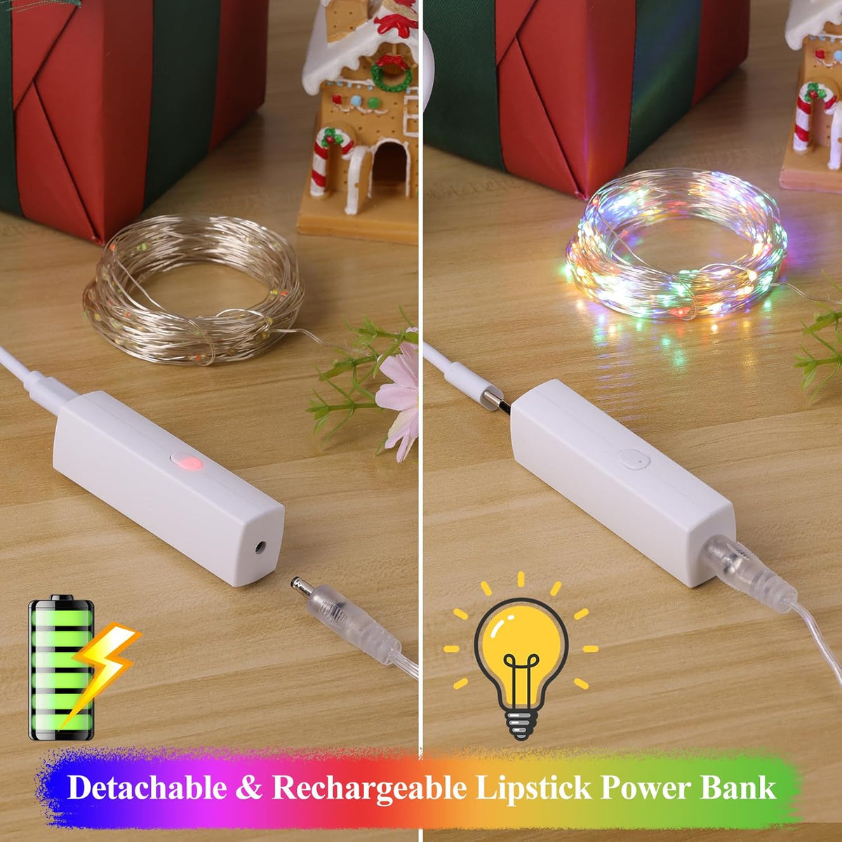 Lakumu Battery Operated String Lights, Twinkle Lights with Timer, Mini LED Fairy Lights for