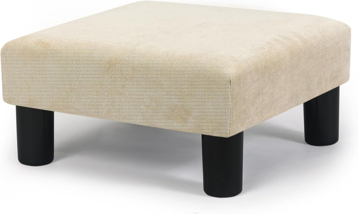 Joveco Small Foot Rest Stool Ottoman, 15" Fabric Square Footstool Upholstered Footrest for Chair