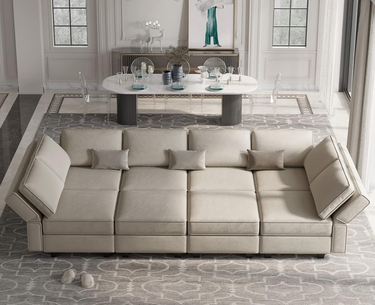 Belffin Modular Sectional Sofa with Storage Chaises Sectional Sleeper Sofa Couch 8 Seat Sectional