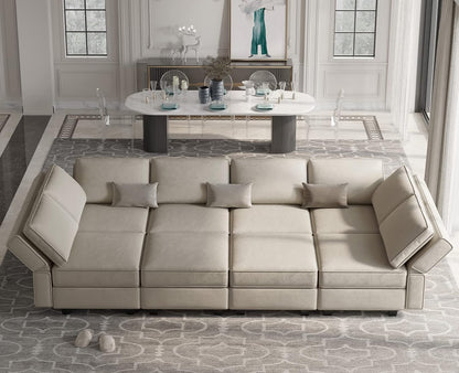 Belffin Modular Sectional Sofa with Storage Chaises Sectional Sleeper Sofa Couch 8 Seat Sectional