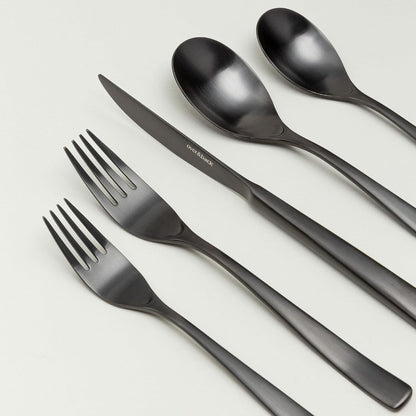 over&back 20pc Curved Flatware Cutlery Set - Comes with 4 Dinner Forks, 4 Salad Forks, 4 Dinner