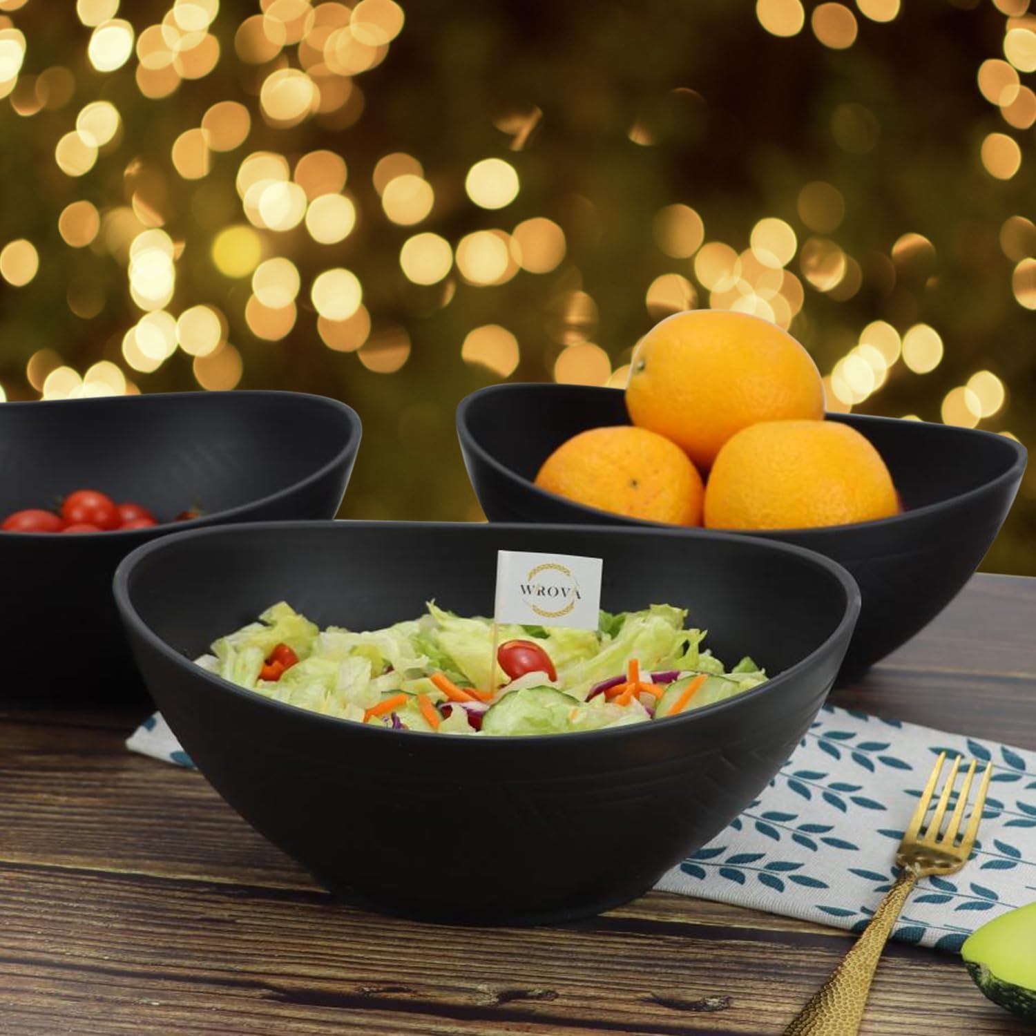 65oz Big Wheat Straw Bowls - Large Salad Bowls set of 6 - Unbreakable Serving Bowls - Microwave &