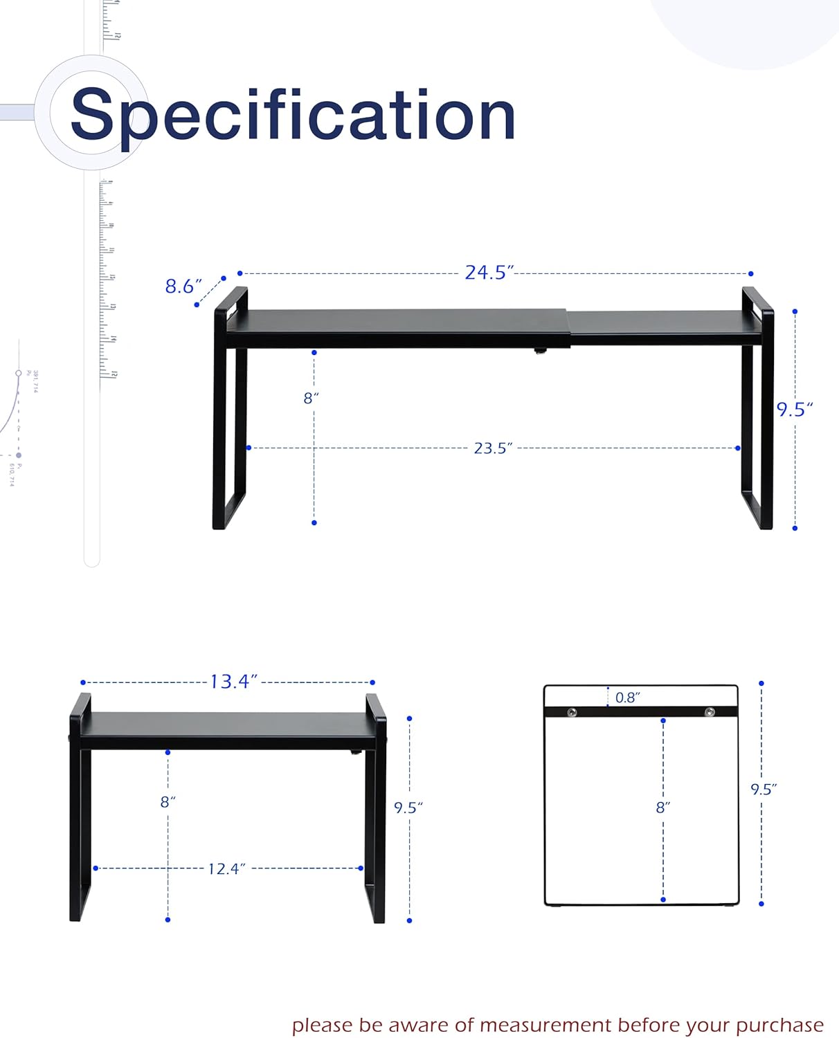 Nxconsu Expandable Cabinet Shelf Organizer Riser for Kitchen Pantry Cupboard Under Sink Countertop