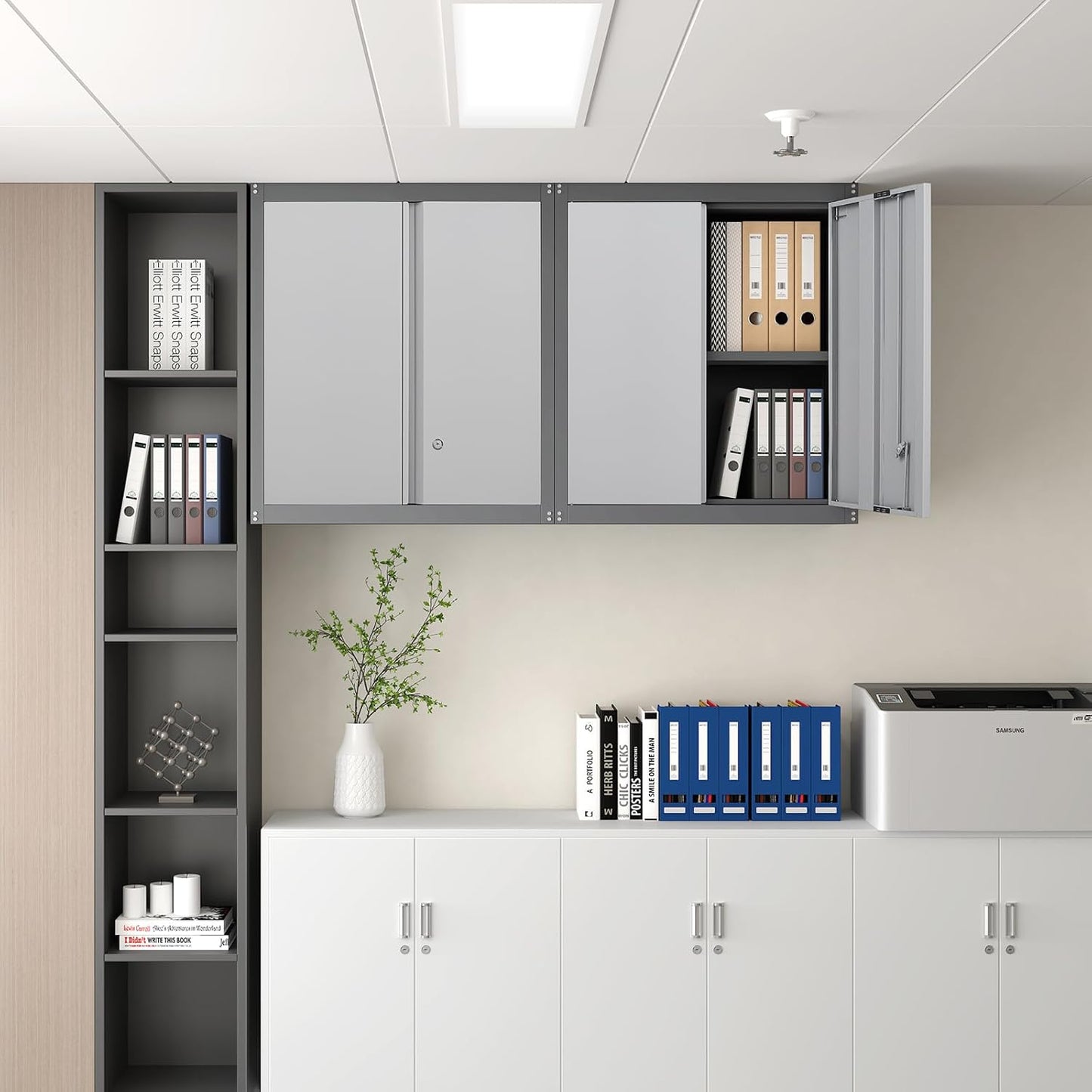 Metal Wall Cabinet,Locking Cabinet with Shelves,Wall Mounted Storage Cabinet1 for