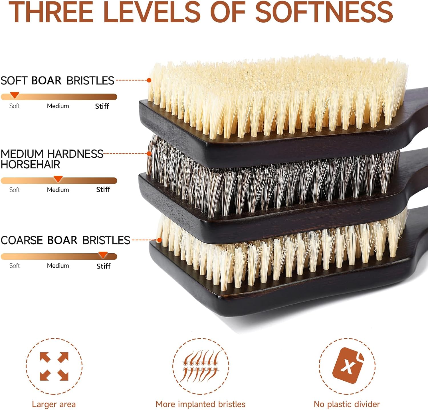 Back Scrubber Shower Brush,Dry Brushing Body Brush with 17.7 Inch Curved Long Handle, Natural