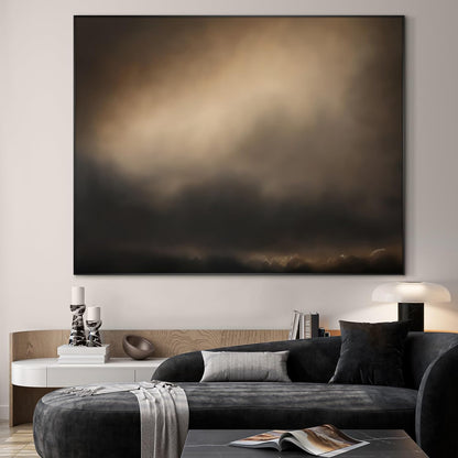 SIGNWIN 60"x72" Extra Large Framed Wall Art Golden Sunset Cloud, Moody Sky Scene for Home Living