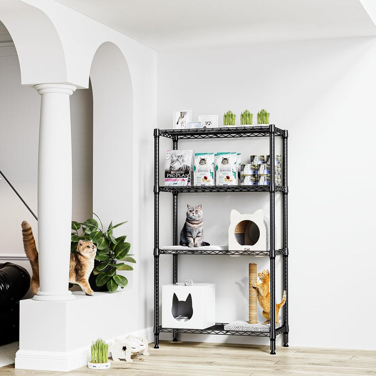1000 lbs 4 Tier Shelf Metal Storage Shelves Shelving Wire Rack Heavy Duty Closet Organizers for