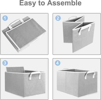 Closet Storage Bins, Fabric Closet Organizers and Storage Basket for Shelves, Collapsible Shelf
