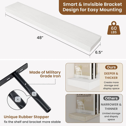 fuqing Floating Shelves for Wall, Bathroom Shelf Wall Mounted for Storage, Shelves with Invisible