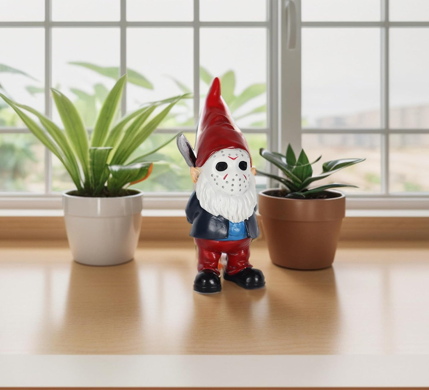Horror Garden Gnome Decor - 5.5" Halloween Outdoor Statue, Spooky Valentines Gifts & Creepmas