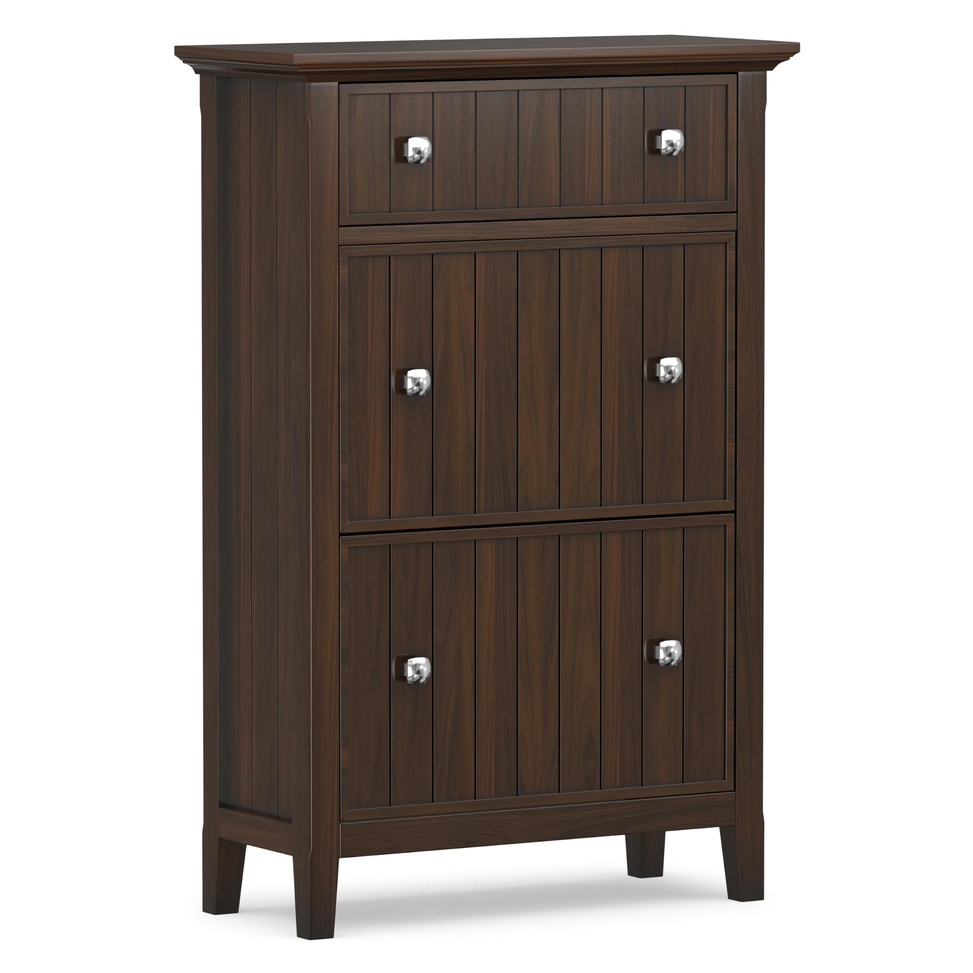 SIMPLIHOME Acadian 36" Wide Solid Wood Cabinet in Black
