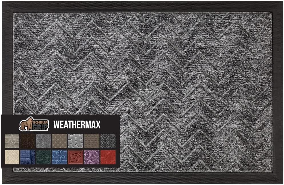 GORILLA GRIP All-Season WeatherMax Doormat, 72x24, Durable Natural Rubber, Stain and Fade