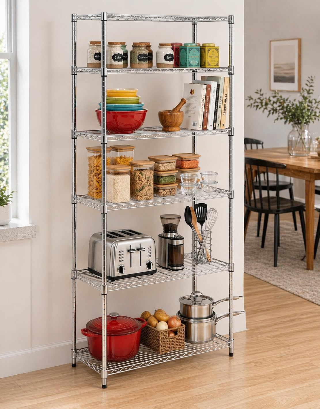 Honey-Can-Do 5-Tier Heavy Duty Adjustable Shelving Unit, 350-lb Per Shelf Metal Storage Rack