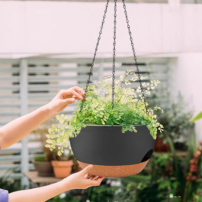 2 Pack Hanging Planters for Indoor Outdoor Plants, 12 Inch Self Watering Hanging Pot with Drainage