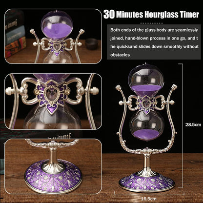 Sanduhr 30 Minuten,Hour Glass,360° flip Metal Vintage Hourglass,Hourglass Decor,for Home Decoration