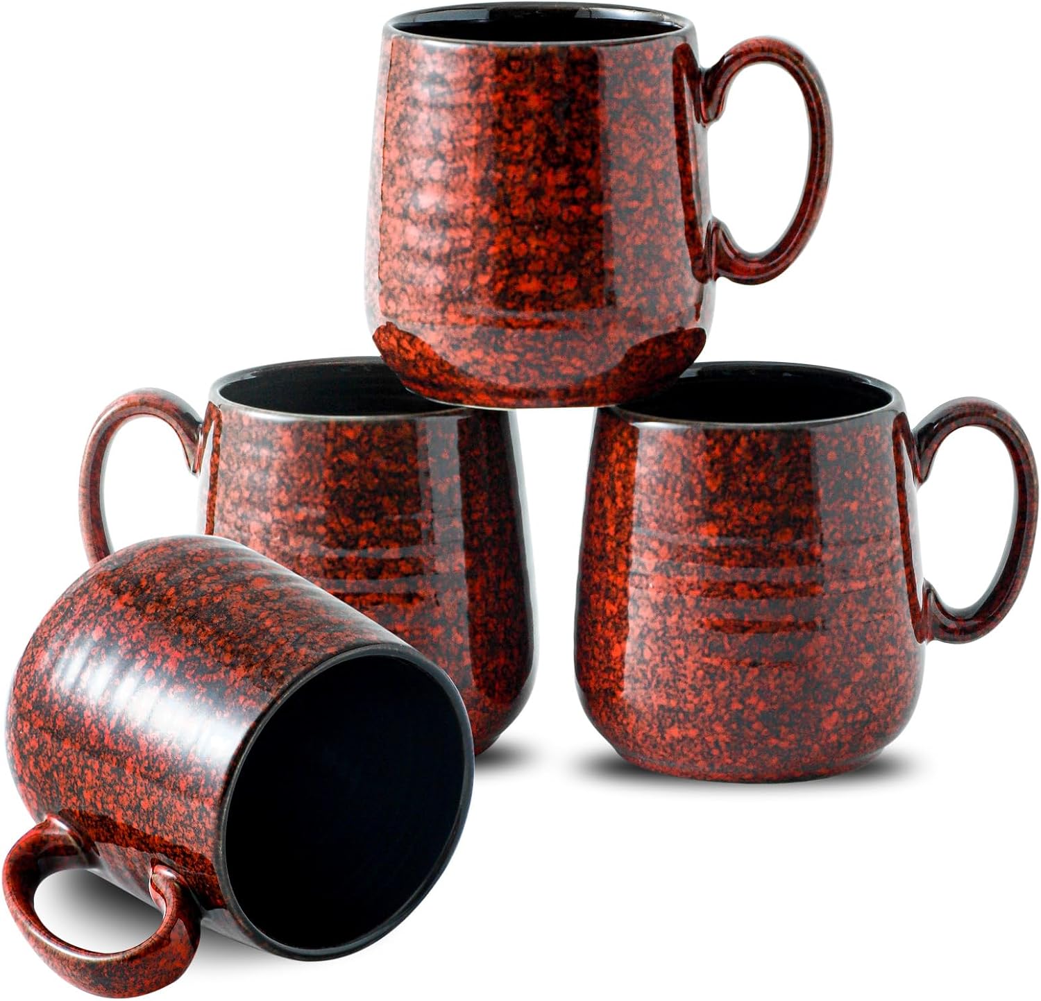 Hasense Ceramic Coffee Mugs Set of 4, 8 oz Small Coffee Cups, Porcelain Mug with Handle for