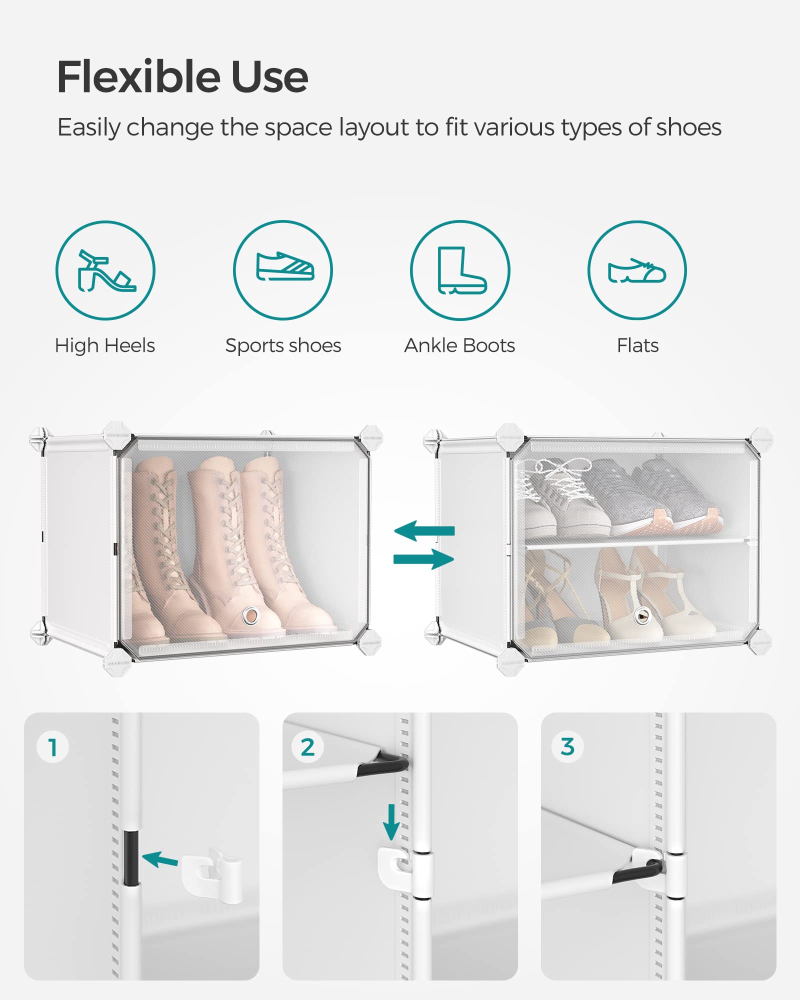 SONGMICS Shoe Rack Organizer, 6-Tier Shoe Storage Cabinet for Closet and Entryway, Holds 24 Pairs