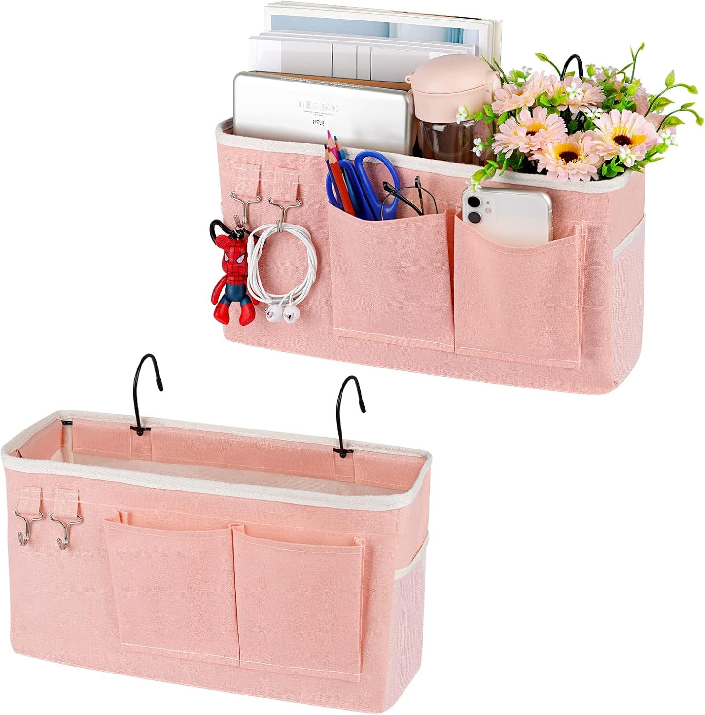 Bedside Storage Caddy/Bedside Hanging Storage Bag for Headboards Bunk Beds Dorm Rooms Book Phone