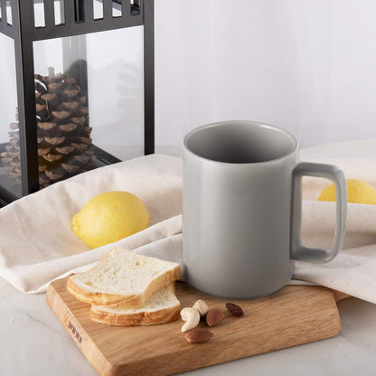 E-liu Porcelain Tea Mugs Coffee Mug Set, Large 15 Ounces Cups for Coffee, Tea, Cocoa, and Mulled