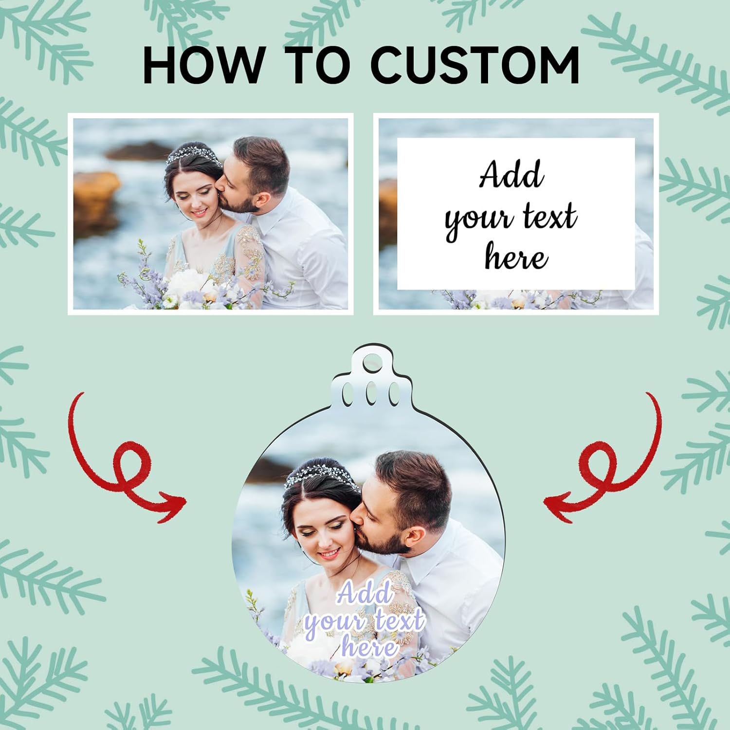 Personalized Christmas Ornaments 2025 Wood Custom Picture Text Hanging Ornament Customized