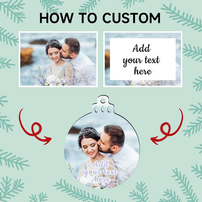 Personalized Christmas Ornaments 2025 Wood Custom Picture Text Hanging Ornament Customized