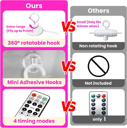 HXWEIYE 300LED Pink Fairy Curtain Hanging Lights with Remote 8 Modes Timer for Bedroom, 9.8x9.8Ft