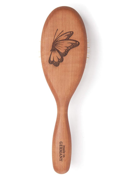 Desert Breeze Natural Wood Bristle Hair Brush, Gentle Scalp Massage, Pear Wood Handle, Made in