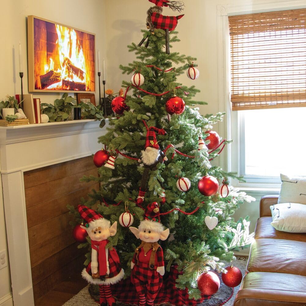 Fraser Hill Farm 6.5-Ft. Foxtail Pine Artificial Christmas Tree with Stand and No Lights, Unlit