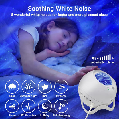 Star Projector,Northern Lights Projector,with Bluetooth Speaker, White Noise, Remote Control,Night