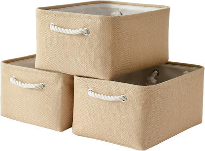 TheWarmHome Organization and Storage Bin for Shelves - Large 3 Pack 16x12x8 inch Storage Basket for