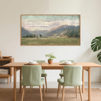 Aurlan Numbers 6:24-26 May The Lord Bless You Wall Art(40"x20"), Large Jesus Christian Bible Verse
