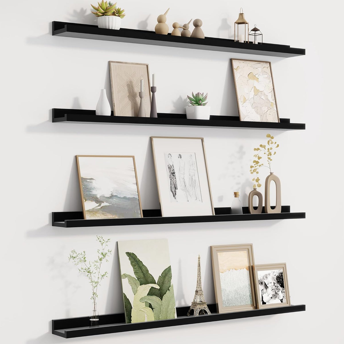 Picture Ledge Shelf for Wall, Floating Shelves Set of 4, 36 Inch Long Nursery Book Shelves for Toys