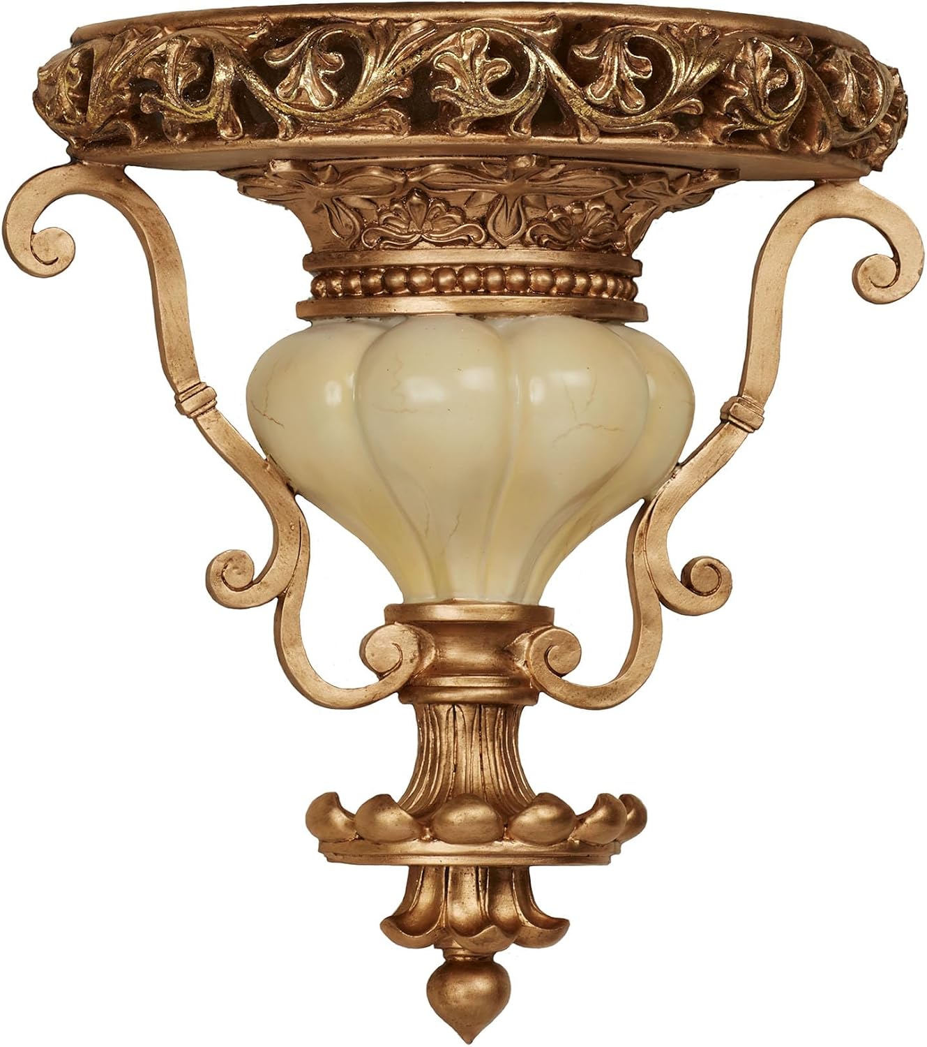 Touch of Class Chalmette Wall Shelf - Gold/Ivory - Victorian Style - Decorative Wall Shelves for