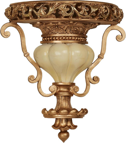 Touch of Class Chalmette Wall Shelf - Gold/Ivory - Victorian Style - Decorative Wall Shelves for