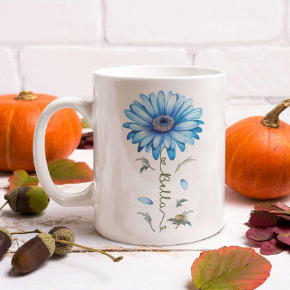 Adorable Gerbera Daisy Flower Mug, Customized Flower Themed Cup With Name, Novelty Daisy Flower