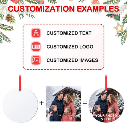 Personalized Photo Christmas Ornaments Double-Sided Metal Custom Picture Christmas Ornament 2024